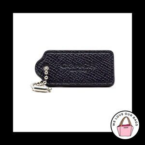 2" COACH NEW YORK Dark Gray Pebbled Leather Key Fob Bag Charm Keychain Hang Tag